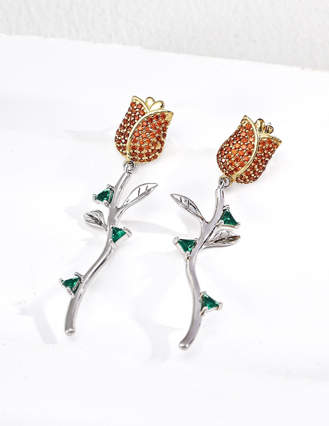 Amber Rose Vine Earrings